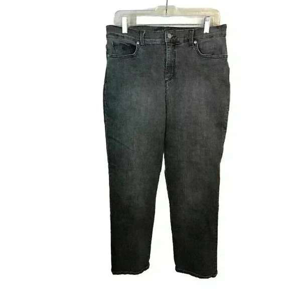 Gloria Vanderbilt Amanda Size 12 Charcoal Wash Denim Jeans Bootcut - Picture 1 of 7